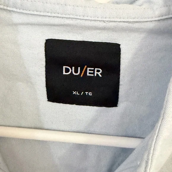 NWT DU/ER Men’s XL Performance Stretch Button Down Blue Long Sleeve Shirt Duer - Picture 4 of 10